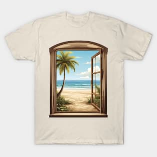 Window Beach Painting T-Shirt